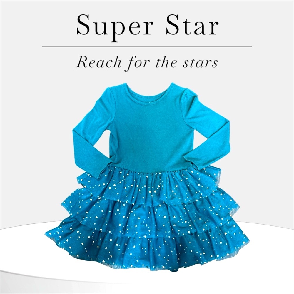 Cat & Jack Blue Starry Kids Casual Dress